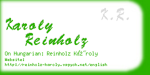 karoly reinholz business card